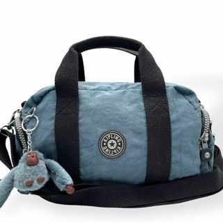 キプリング(kipling)の極美品　Kipling 2way ミニボストンバッグ　ショルダーバッグ　ブルー(ボストンバッグ)