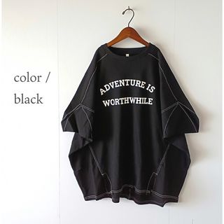 ★新品！Lupilien インディゴ天竺 5分袖 ロゴビックプルオーバー★(Tシャツ(半袖/袖なし))