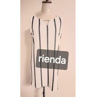 リエンダ(rienda)の美品★rienda★ノースリーブワンピース 白 S(ミニワンピース)
