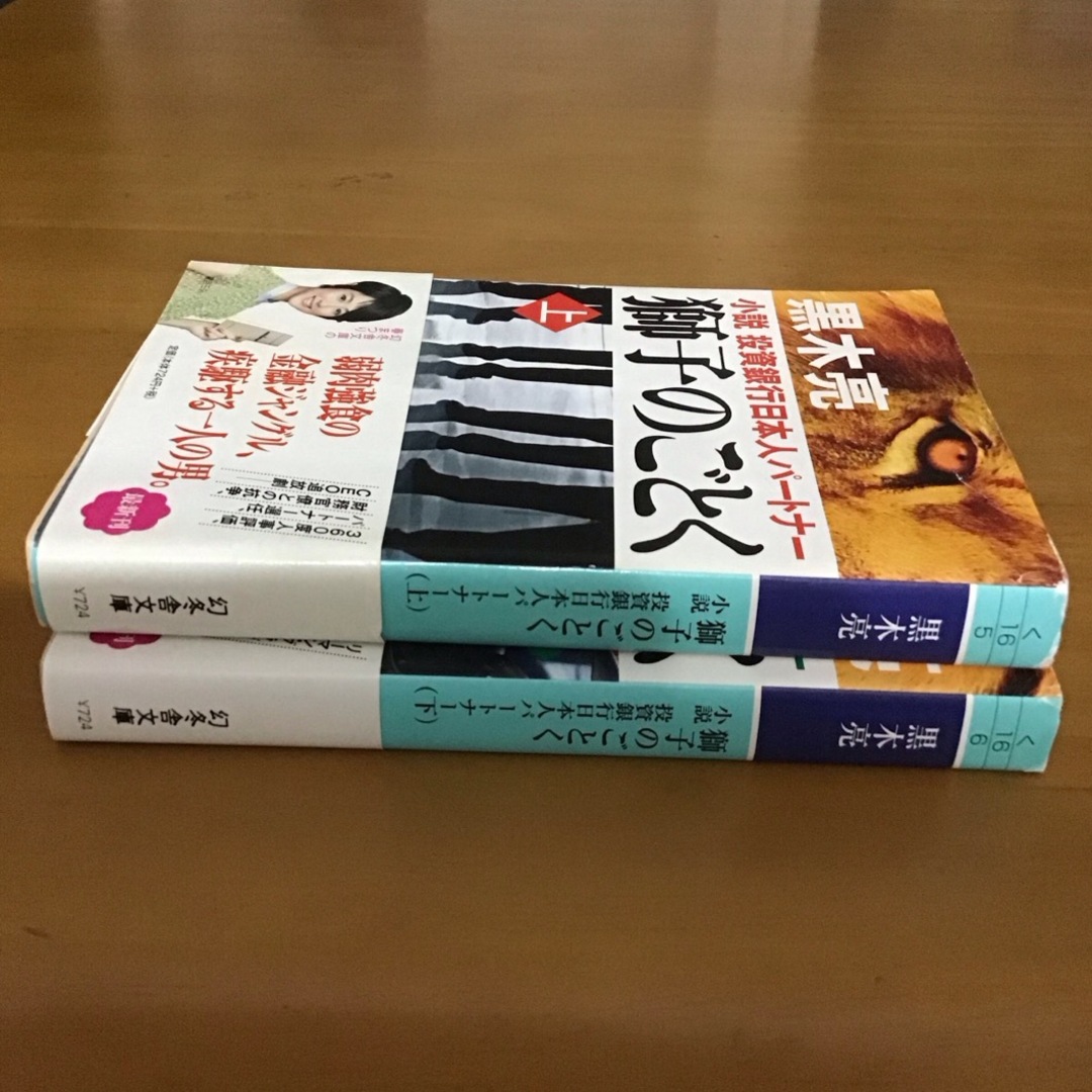 幻冬舎(ゲントウシャ)の黒木亮『獅子のごとく  小説 投資銀行日本人パートナー』上巻・下巻  2冊セット エンタメ/ホビーの本(文学/小説)の商品写真
