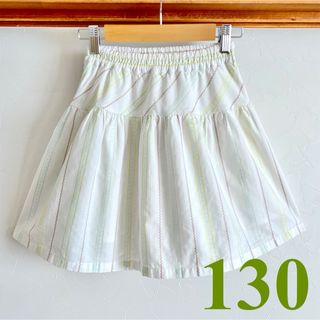 ファミリア(familiar)の美品 ファミリア スカート 130 フレアスカート リボンテープ柄(スカート)