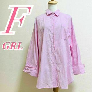 グレイル　長袖シャツ　F　ピンク　カジュアル　ゆったり　ポリ　綿