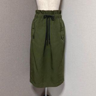 MACPHEE - マカフィー ウエスト ギャザー イージー スカート カーキ