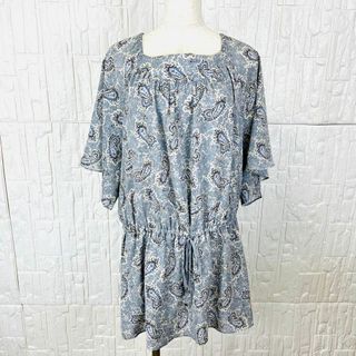 23区 - 【美品】　自由区 ペイズリー風柄✨　ワンピース ブルー系　爽やか◎【978】