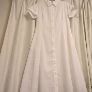 GU - 匿名配送　GU　レディース　半袖シャツロングワンピース　フレアスカート　ホワイト