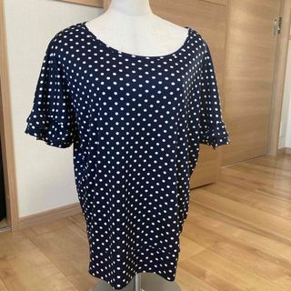 ユナイテッドアローズグリーンレーベルリラクシング(UNITED ARROWS green label relaxing)のgreen label relaxing 水玉カットソー　袖フリル(カットソー(半袖/袖なし))