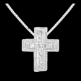 【N002】ネックレス　メンズ　ゴールド　シルバー　クロス　おしゃれ　アクセサリ(ネックレス)