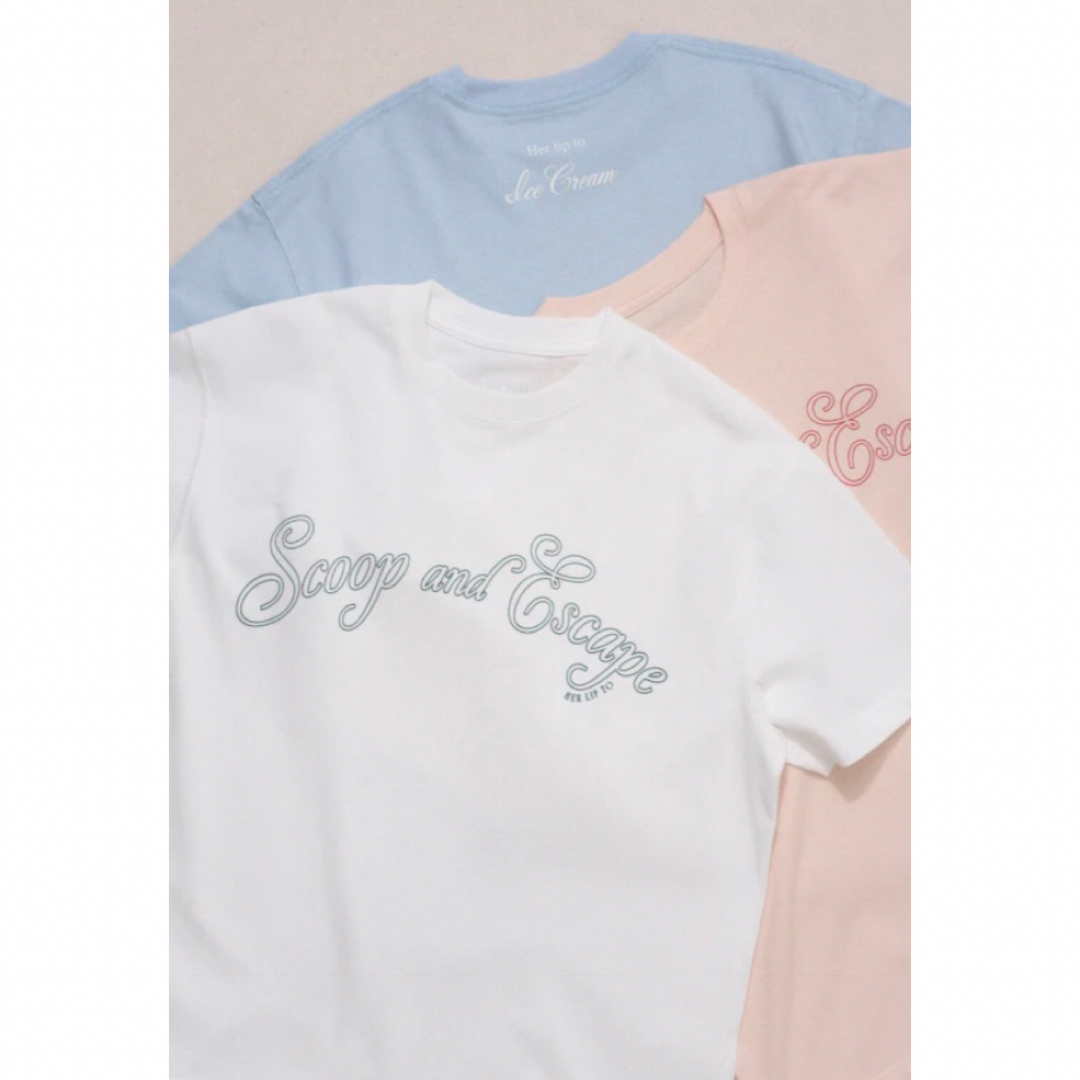 her lip to scoop and escape tee Tシャツ ピンク Her lip to - SCOOP AND ESCAPE TEE (M)PINK ハーリップトゥの