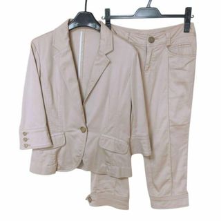 R.P.B セットアップ スーツ ベージュ 上下セット 七分丈　クロップドパンツ(ノーカラージャケット)