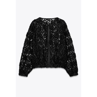 ザラ(ZARA)のZARAフラワーエンボスジャケット(ブルゾン)