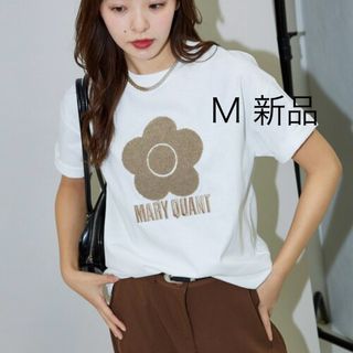 マリークヮント(MARY QUANT)の【新品】M ベージュ　MARY QUANT マリークワント 相良刺繍 Tシャツ(Tシャツ(半袖/袖なし))