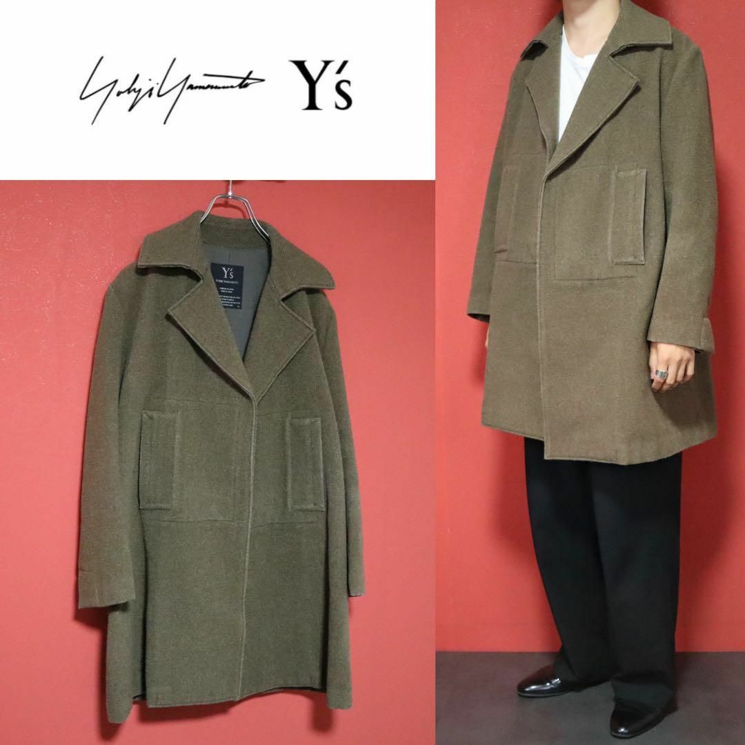 Y's YOHJI YAMAMOTO チェスター ウールコート ボタンレス Y's - Y's ヨウジヤマモト 00AW ウール ポケットデザイン