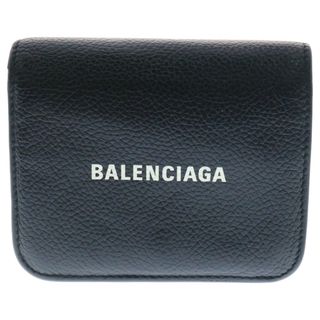 バレンシアガ(BALENCIAGA)のBALENCIAGA バレンシアガ Mini Wallet ロゴプリント レザーミニウォレット 2つ折り財布 ブラック 655624(折り財布)
