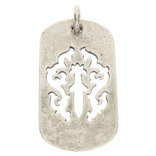 クロムハーツ(Chrome Hearts)のCHROME HEARTS クロムハーツ D TAG LRG DAGGER ヴァインダガーカットアウトドッグタグ ラージ ペンダントトップ シルバー BCA240(ネックレス)