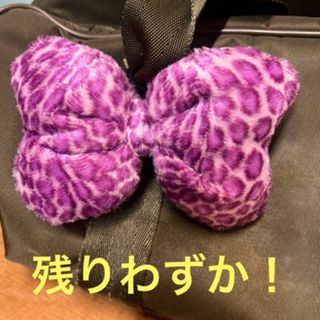 スクバにも♡一個700円! リボン型♡モフモフピンクヒョウ柄♡デカリボンゴム
