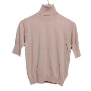 SEVEN TEN by MIHO KAWAHITO(セブンテン バイミホカワヒト) 半袖セーター サイズS レディース美品  - ピンクベージュ タートルネック(ニット/セーター)
