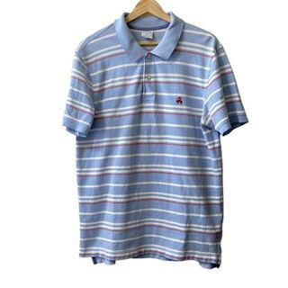 ブルックスブラザーズ(Brooks Brothers)のBrooksBrothers(ブルックスブラザーズ) 半袖ポロシャツ サイズL メンズ - ライトブルー×白×ボルドー ボーダー/刺繍(ポロシャツ)