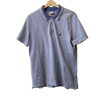ブルックスブラザーズ(Brooks Brothers)のBrooksBrothers(ブルックスブラザーズ) 半袖ポロシャツ サイズL メンズ - ブルーグレー×白×マルチ ボーダー/刺繍(ポロシャツ)