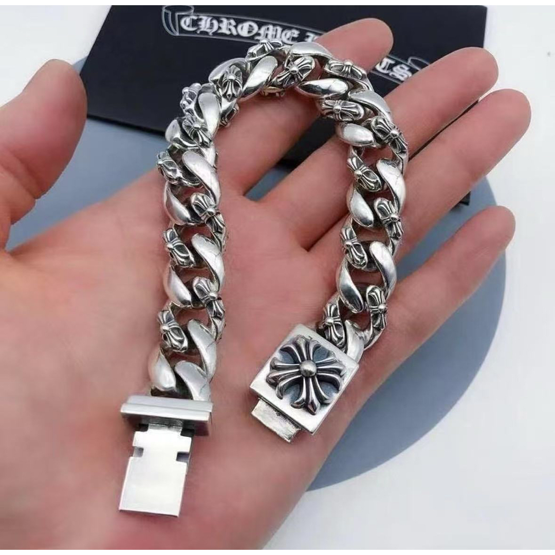 ブレスレットクロス シルバー チェーン ネックレスリング メンズのアクセサリー(ブレスレット)の商品写真