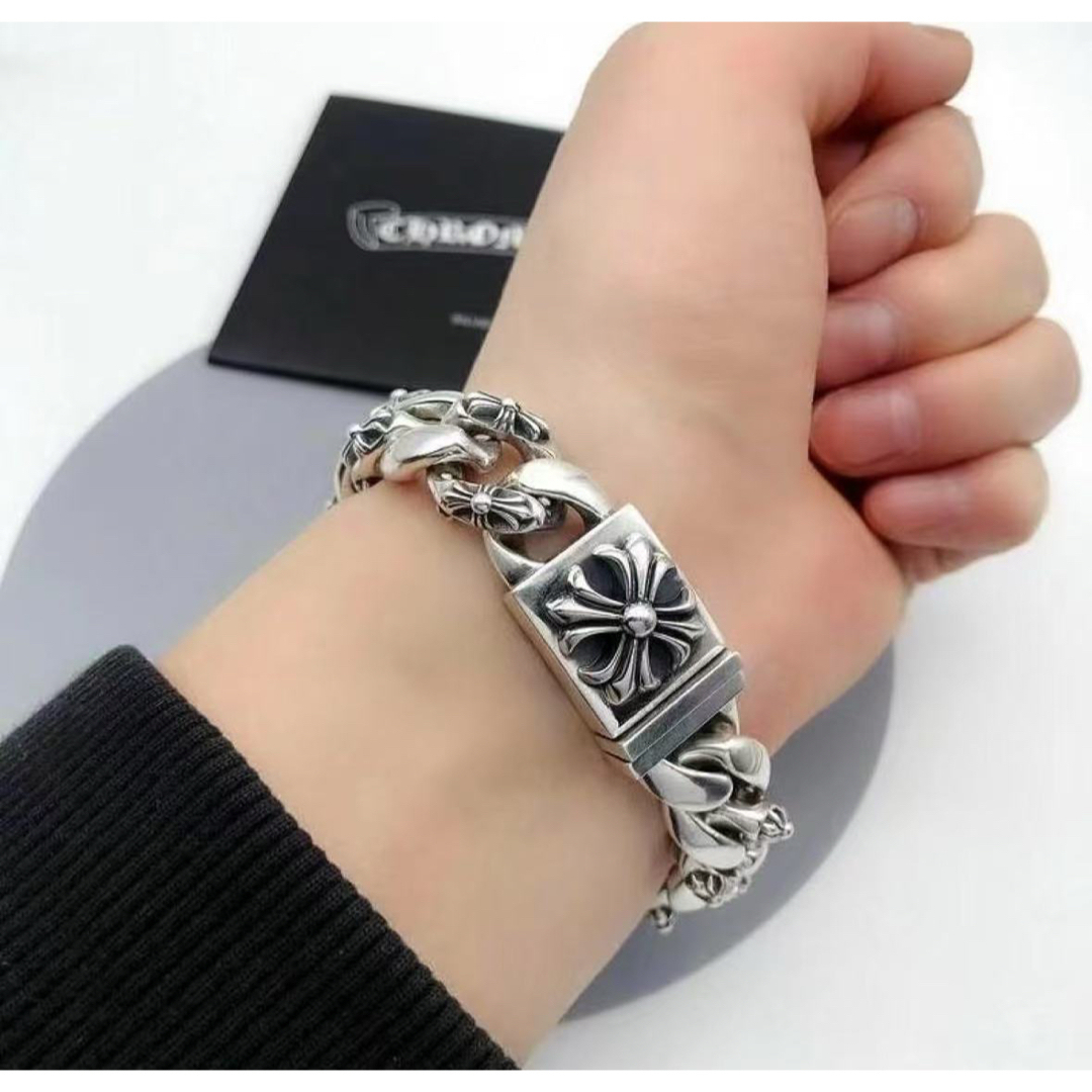ブレスレットクロス シルバー チェーン ネックレスリング メンズのアクセサリー(ブレスレット)の商品写真