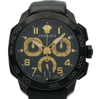 ヴェルサーチ(VERSACE)のVERSACE(ヴェルサーチ) 腕時計美品  ディロス VQC メンズ クロノグラフ 黒×ゴールド(その他)