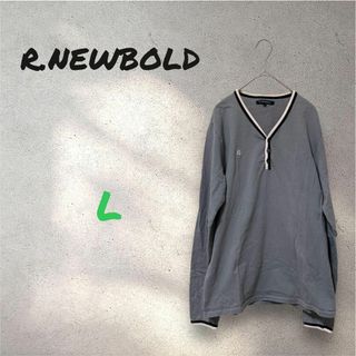 R.NEWBOLD アールニューボールド　グレー Vネック 長袖　L