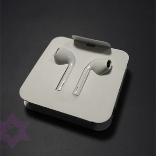 iPhone 有線 lightning イヤホン 紙 マイク リモコン(ストラップ/イヤホンジャック)