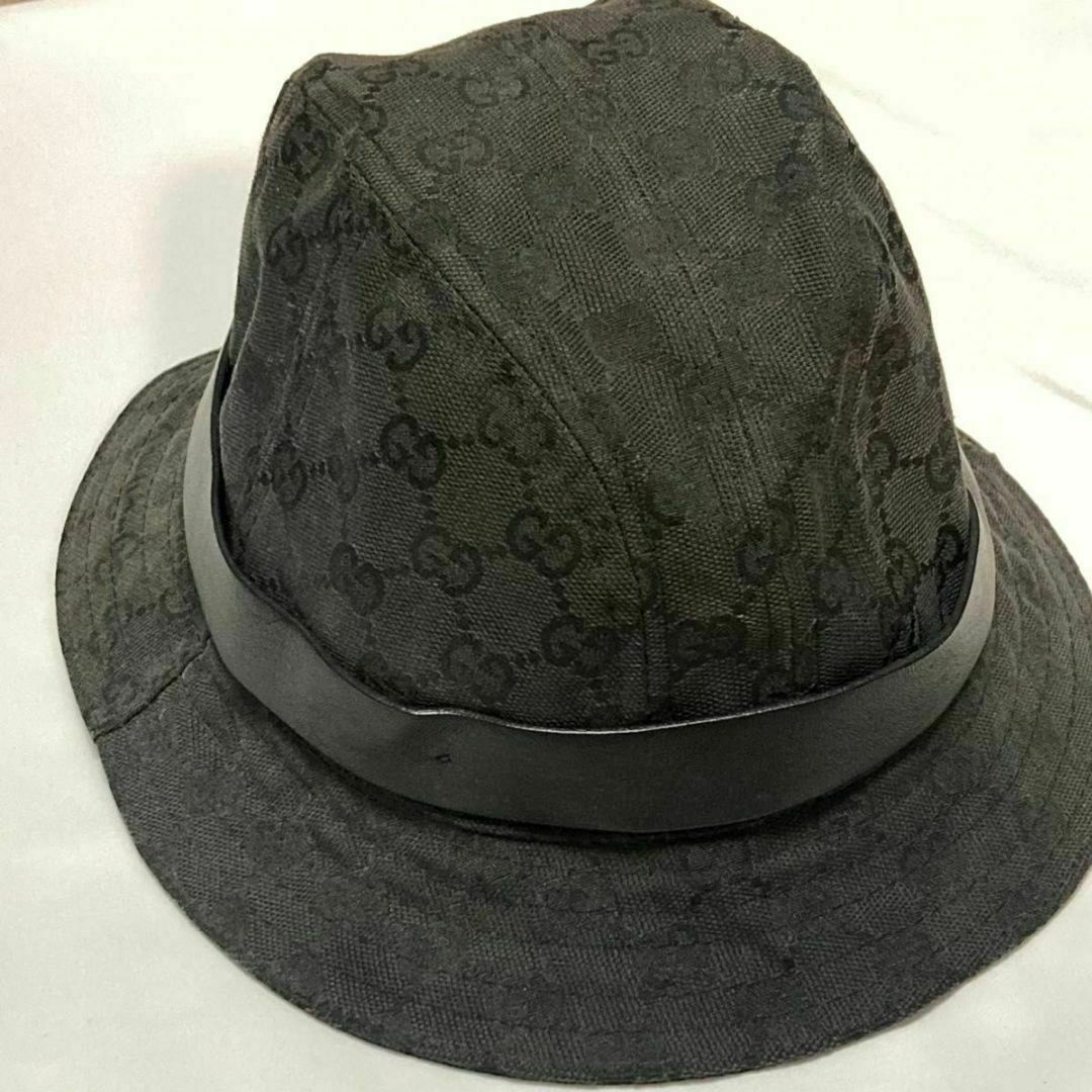 GUCCI(グッチ)の【美品】GUCCI グッチ GGキャンバス ハット レディース Lサイズ 帽子 レディースの帽子(ハット)の商品写真