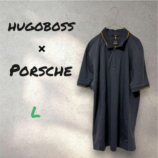 ヒューゴボス(HUGO BOSS)のHUGO BOSS x PORSCHE スリムフィット　ポロシャツ　L(ポロシャツ)