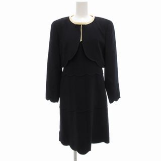 クレージュ(Courreges)のクレージュ セットアップ ワンピース ジャケット スカラップ ウール 9AR(ひざ丈ワンピース)