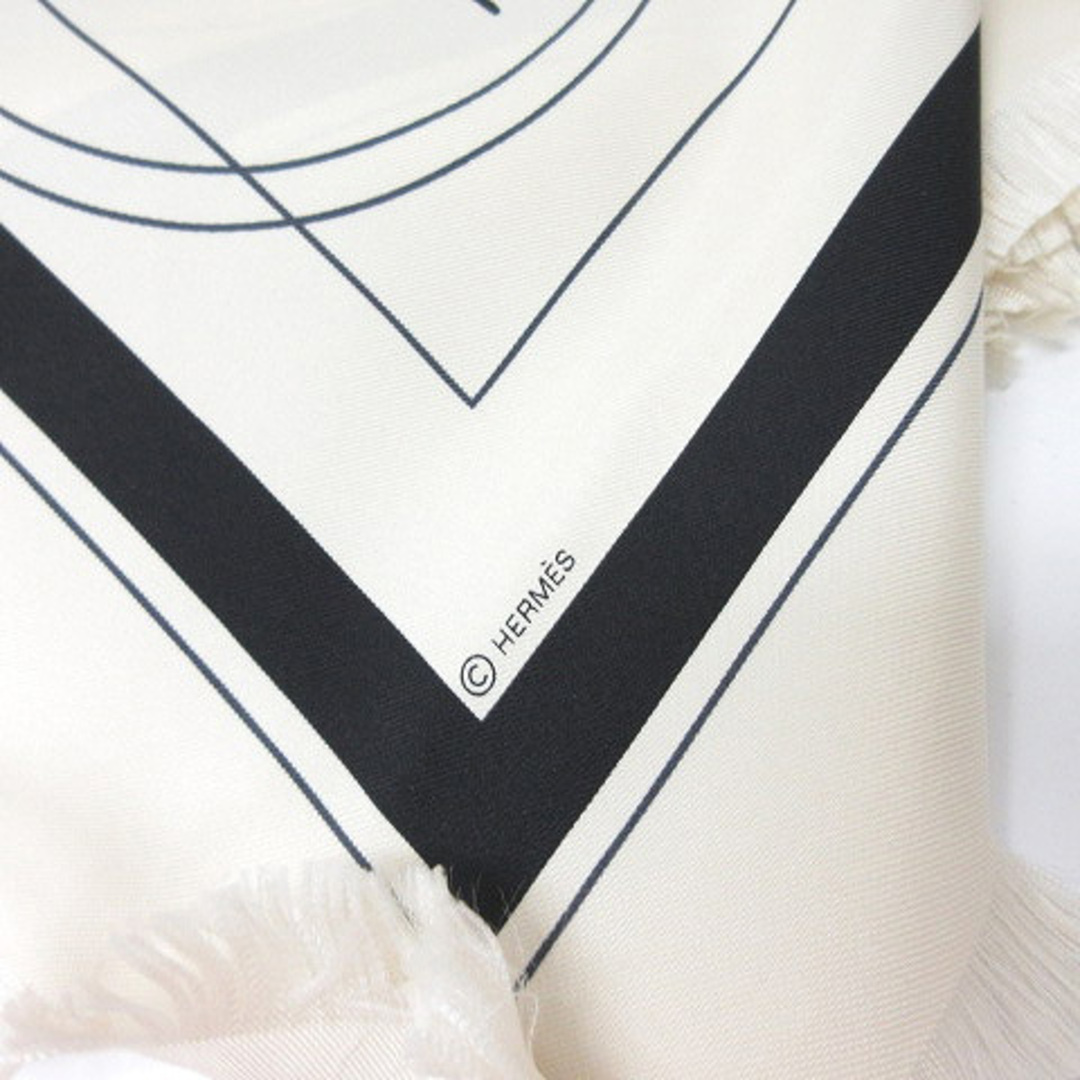 Hermes エルメス　エクスリブリス　フリンジスカーフ　ブラック エルメス カレH80 Ex-Libris エクスリブリス フリンジ スカーフ