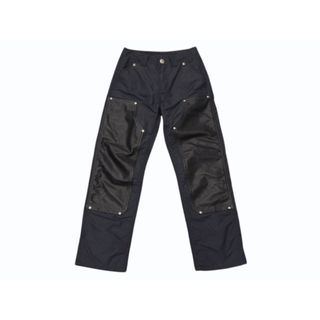クロムハーツ(Chrome Hearts)の極美品 CHROME HEARTS クロムハーツ ダブルニーパンツ サイズ25 CHクロスレザーパッチ シルバー925 ブラック 中古 4b004761(その他)