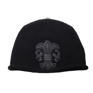クロムハーツ(Chrome Hearts)の極美品 CHROME HEARTS クロムハーツ BEANIE CASH BS FLARE BSフレアパッチ ビーニー ニットキャップ 310215-B ブラック 中古 4b004721(ニット帽/ビーニー)