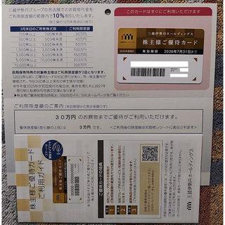 ミツコシ(三越)の三越伊勢丹 株主優待カード (ショッピング)