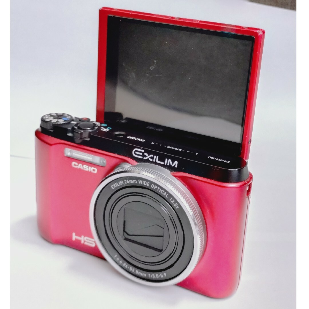 CASIO EXILIM EX-ZR1000 レッド　カシオ　デジカメ カシオ、新GUIと新機構を採用した第3世代「HIGH SPEED EXILIM
