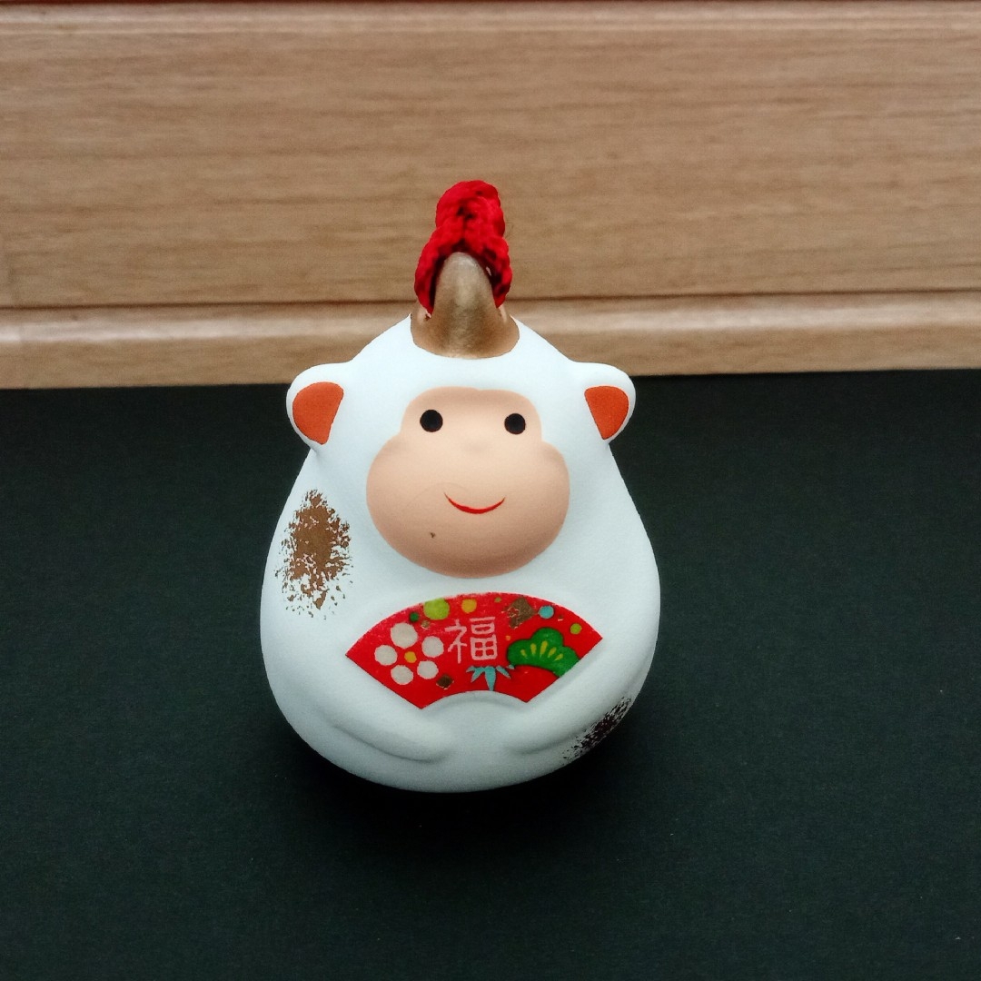 さる 置き物 土鈴 干支 縁起物 申　猿　 福鈴 陶器 かわいい　レトロ インテリア/住まい/日用品のインテリア小物(置物)の商品写真