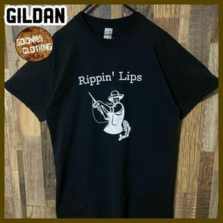 ギルダン(GILDAN)の釣り フィッシング M ギルダン メンズ ブラック USA古着 半袖 Tシャツ(Tシャツ/カットソー(半袖/袖なし))