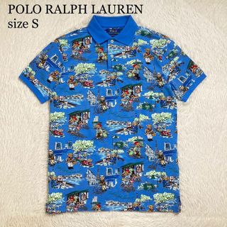 ポロラルフローレン(POLO RALPH LAUREN)の美品 ポロラルフローレン ポロシャツ カノコ ポロベア 半袖 総柄 ユニセックス(ポロシャツ)