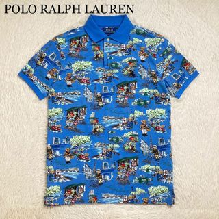 ポロラルフローレン(POLO RALPH LAUREN)の美品 ポロラルフローレン ポロシャツ カノコ ポロベア 半袖 総柄 ユニセックス(ポロシャツ)