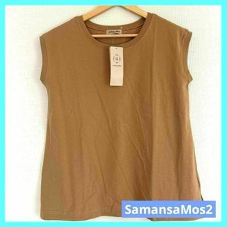 サマンサモスモス(SM2)の◇サマンサモスモス OE天竺ノースリーブカットソー usaコットン ベージュ(Tシャツ(半袖/袖なし))