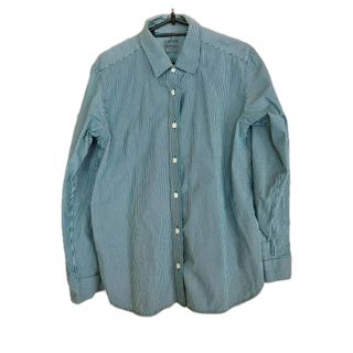 ムジルシリョウヒン(MUJI (無印良品))の無印良品 洗いざらし 長袖シャツ 婦人Ｍ スモーキーグリーンストライプ(シャツ/ブラウス(長袖/七分))