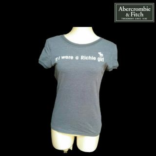 アバクロンビーアンドフィッチ(Abercrombie&Fitch)のアバクロ♥ムースロゴ Ｔシャツ カットソー ネイビー /レディース～ M(Tシャツ(半袖/袖なし))