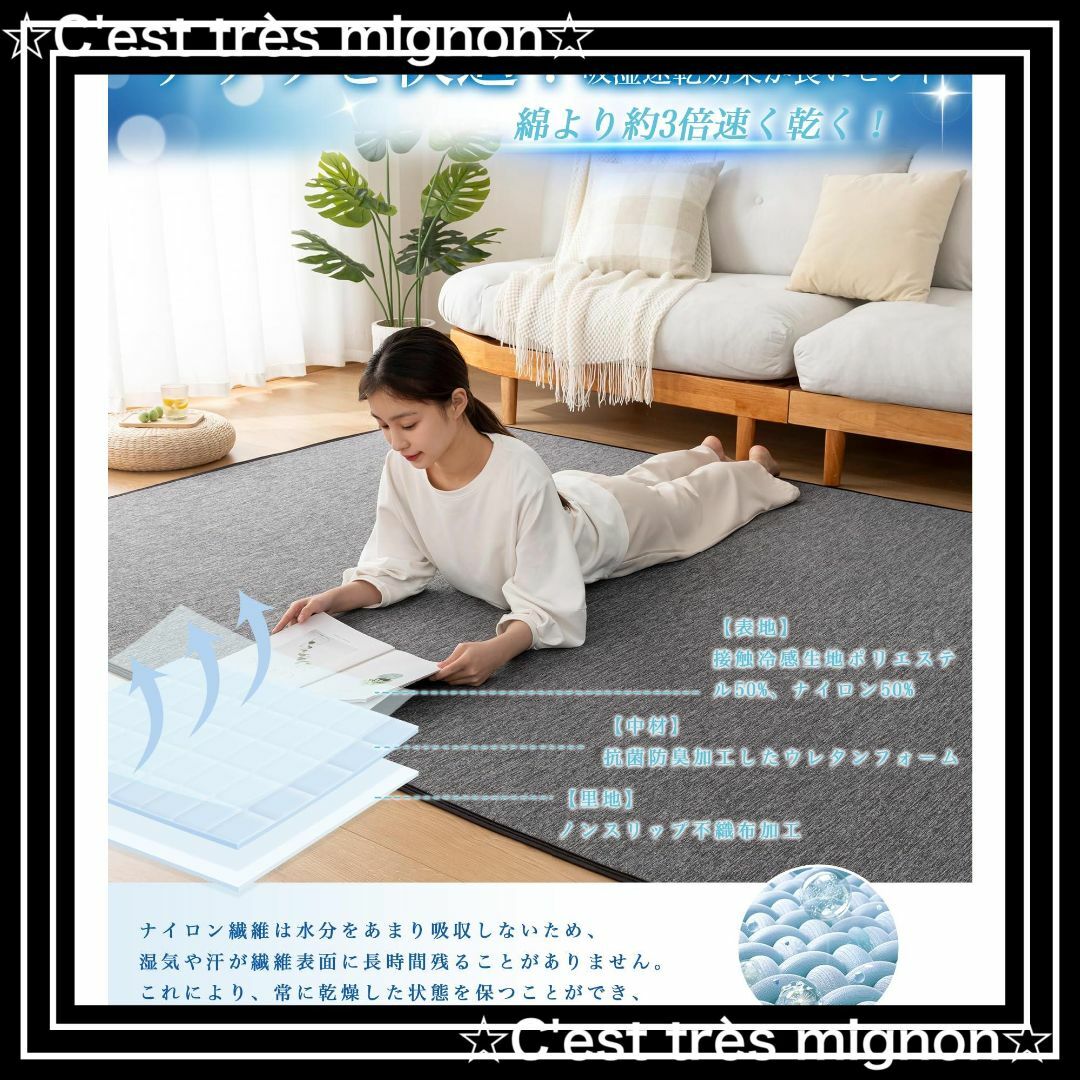 【即日発送】OIGAE 夏用ラグマット カーペット 接触冷感 【1枚2役 ラグカ インテリア/住まい/日用品のラグ/カーペット/マット(ラグ)の商品写真