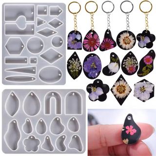 シリコンモールド ハンドメイド　2つセット　レジン　アクセサリー　型　(各種パーツ)