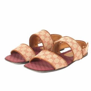 グッチ(GUCCI)のGUCCI グッチ サンダル サイズ:9 / GGキャンバス ストラップ サンダル (574492) / ブラウン / イタリア製 / ブランド シューズ 靴【メンズ】【中古】(サンダル)