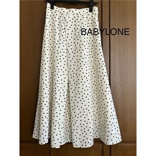 BABYLONE - BABYLONE ドット柄 フレアロングスカート 36