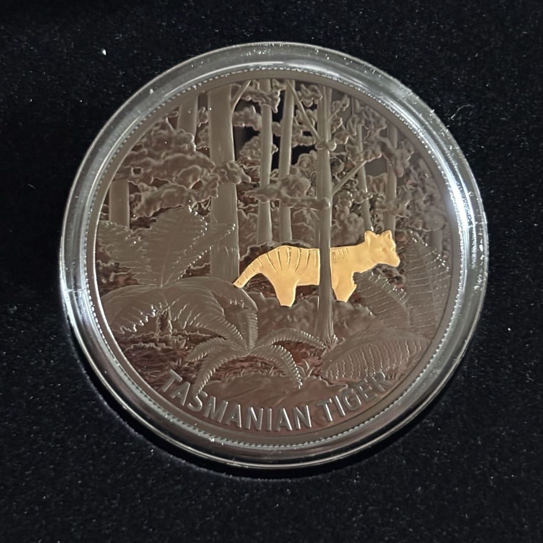 【黒い銀貨】タスマニアタイガー オーストラリア銀貨 2019 エンタメ/ホビーの美術品/アンティーク(貨幣)の商品写真