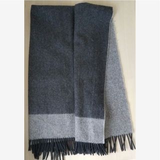 ウール製／リバーシブル・ブランケット／　無印良品／グレー／80cm×130cm