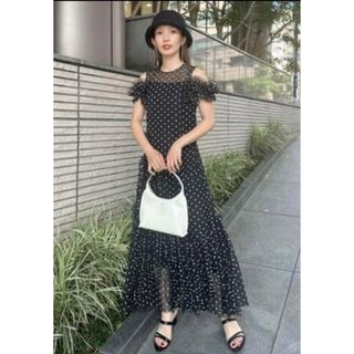 スナイデル(SNIDEL)の【着用回数1回】SNIDEL スナイデル ランダムフリルチュールドレス(ロングワンピース/マキシワンピース)