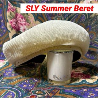 スライ(SLY)の【SLY スライ／送料込・即購入可】サマーニットベレー帽　オフホワイト　クリーム(ハンチング/ベレー帽)